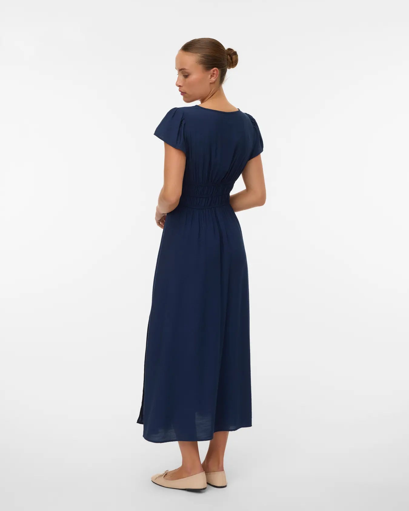 VM NELLIE V NECK MIDI DRESS - NAVY BLAZER