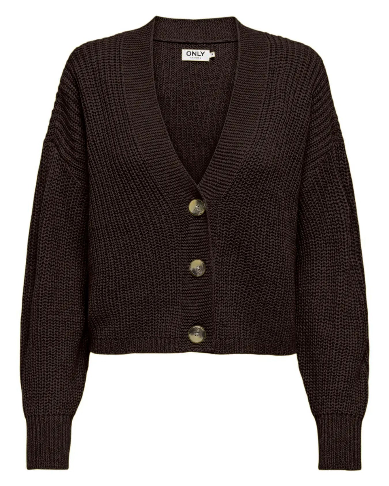 VM CAROL V NECK CARDIGAN - CHOCOLATE TORTE