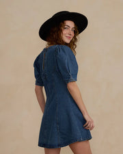 RYLEE + CRU LEVI MINI DRESS - INDIGO