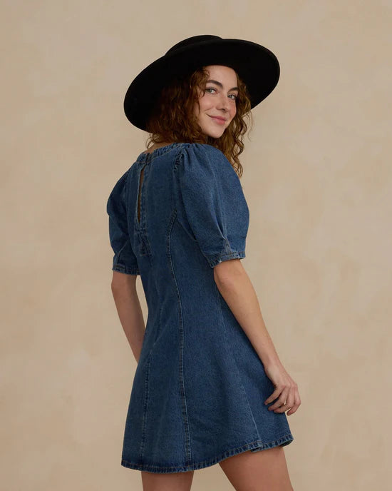 RYLEE + CRU LEVI MINI DRESS - INDIGO