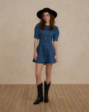 RYLEE + CRU LEVI MINI DRESS - INDIGO