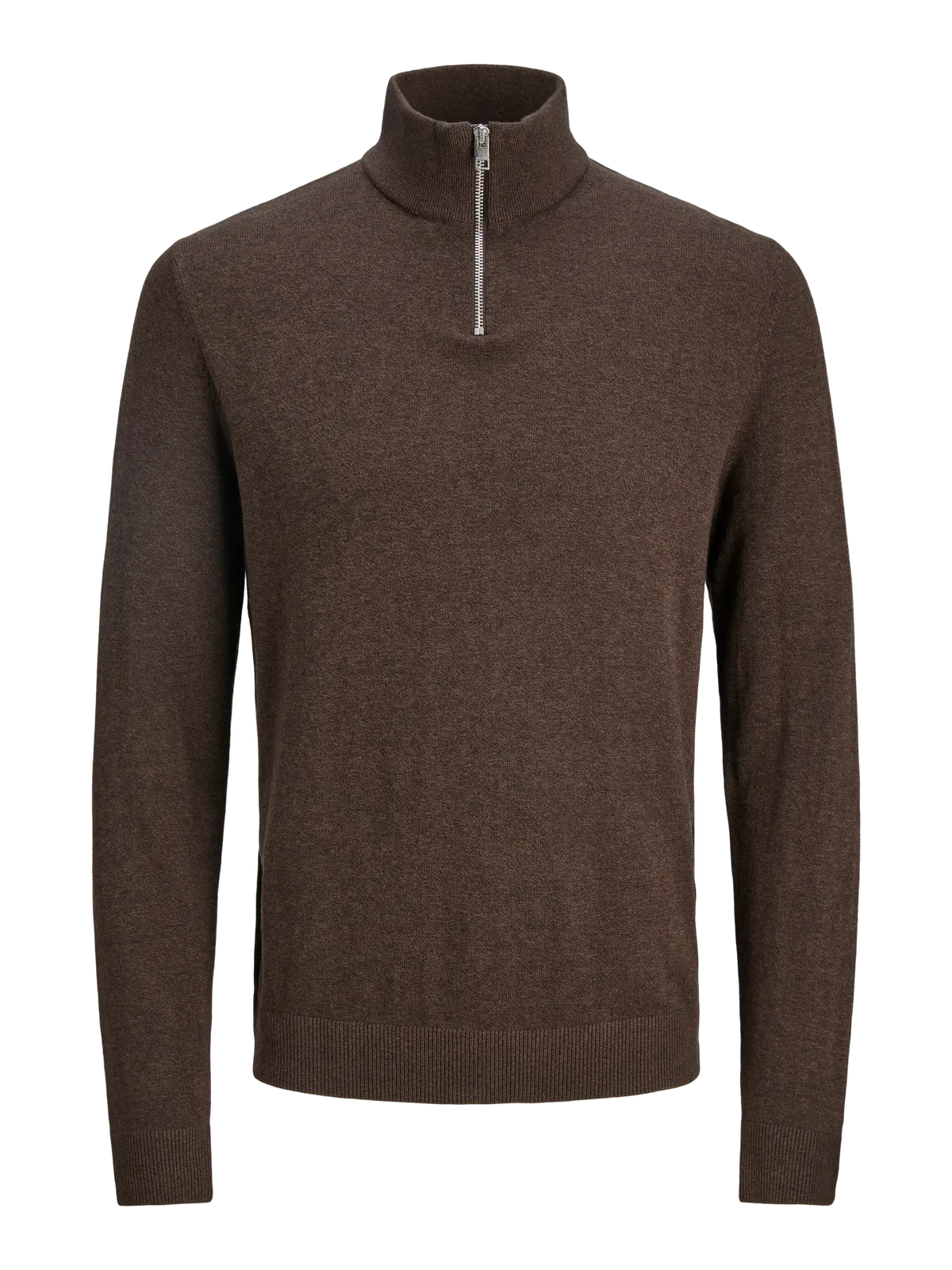 JJ EMIL KNIT HALF ZIP PULLOVER - MULCH