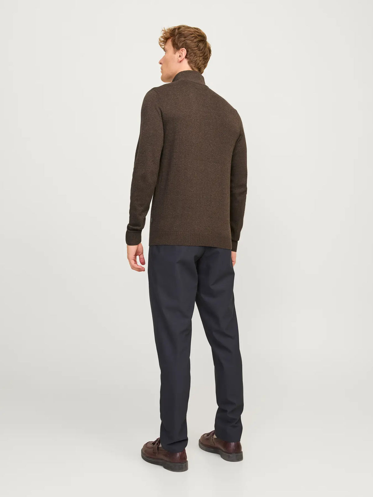 JJ EMIL KNIT HALF ZIP PULLOVER - MULCH