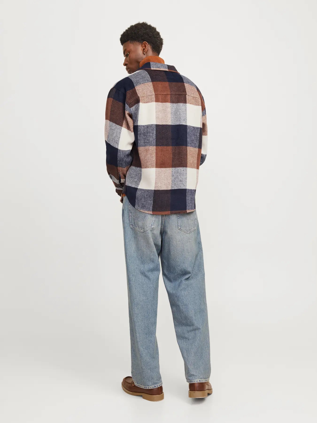 JJ BRADLEY CHECK OVERSHIRT - NAVY BLAZER