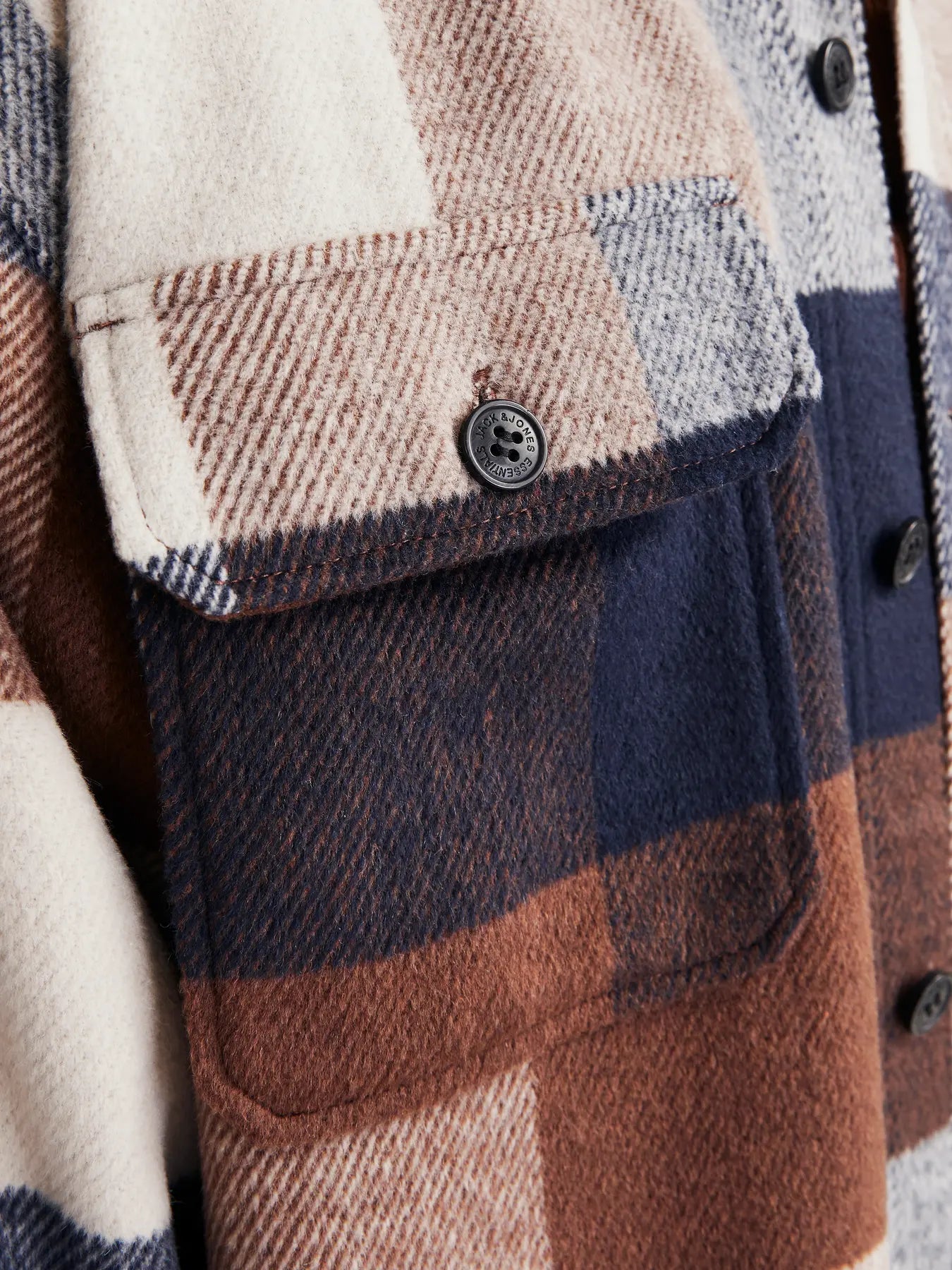 JJ BRADLEY CHECK OVERSHIRT - NAVY BLAZER