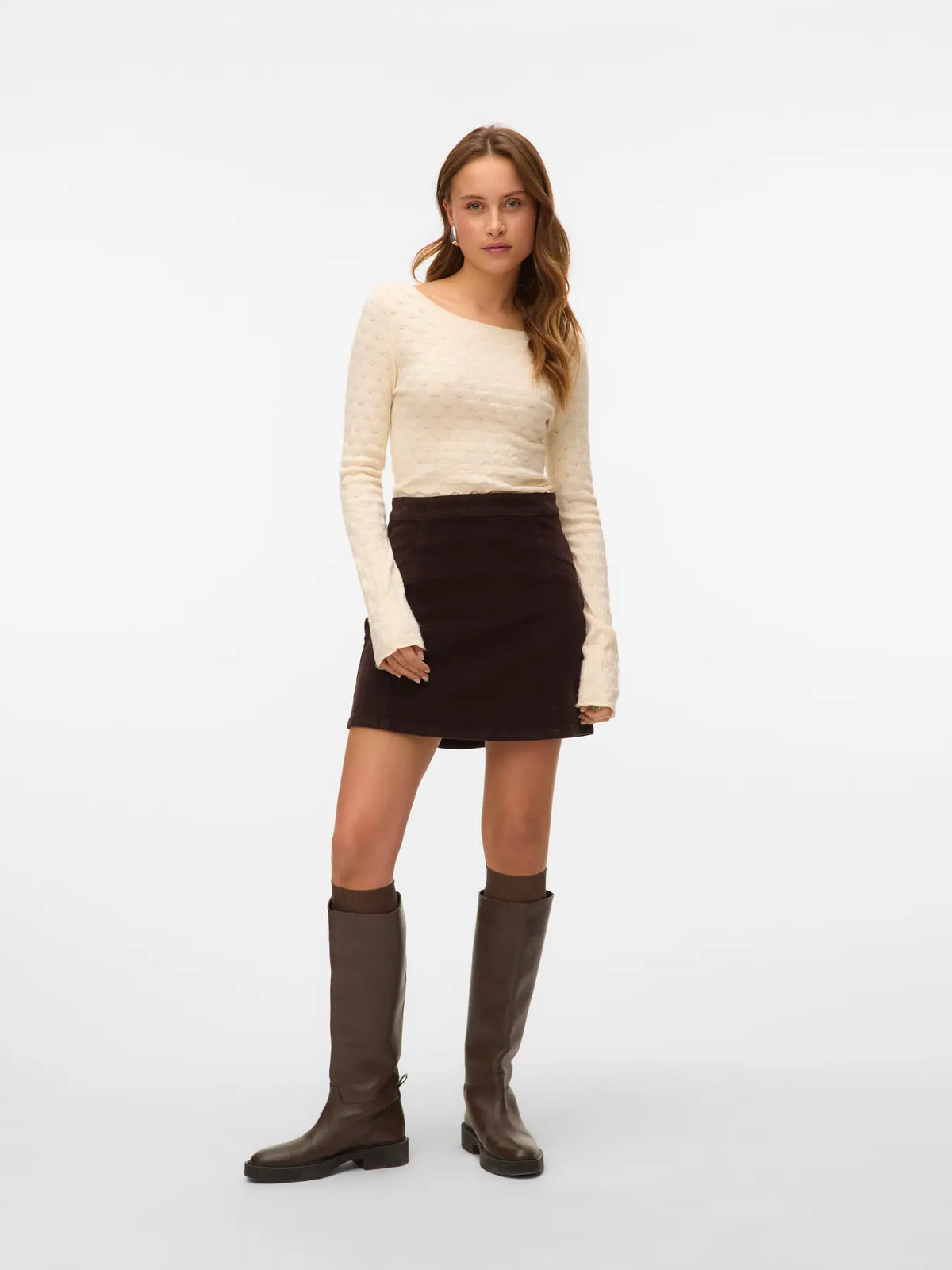 VM KATA HR CORDUROY SKIRT - CHOCOLATE TORTE