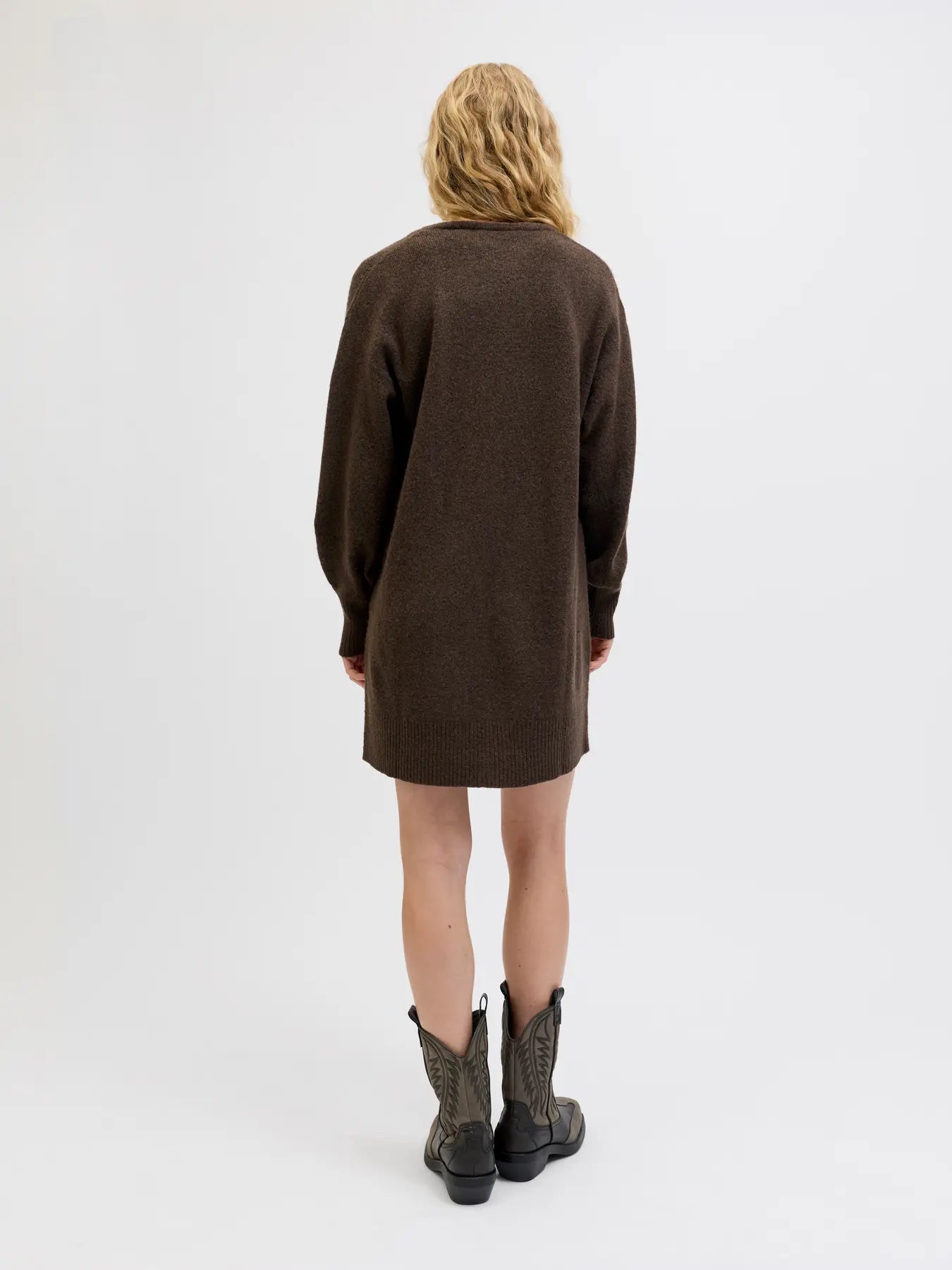 JJXX EFFIE V NECK SWEATER DRESS - BRACKEN