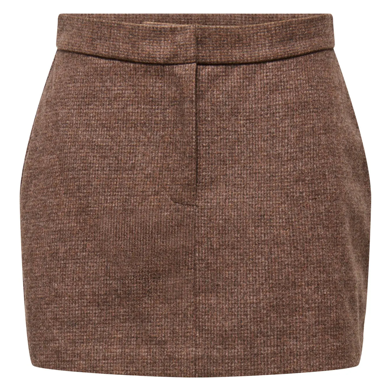 ONLY IMMY CHECK SKIRT - CHESTNUT