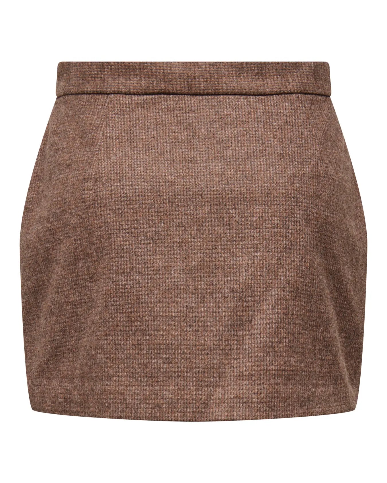 ONLY IMMY CHECK SKIRT - CHESTNUT