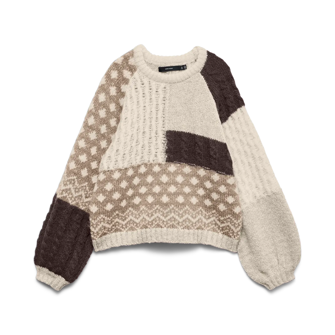 VM KRISTEN PRINTED SWEATER - CHOCOLATE