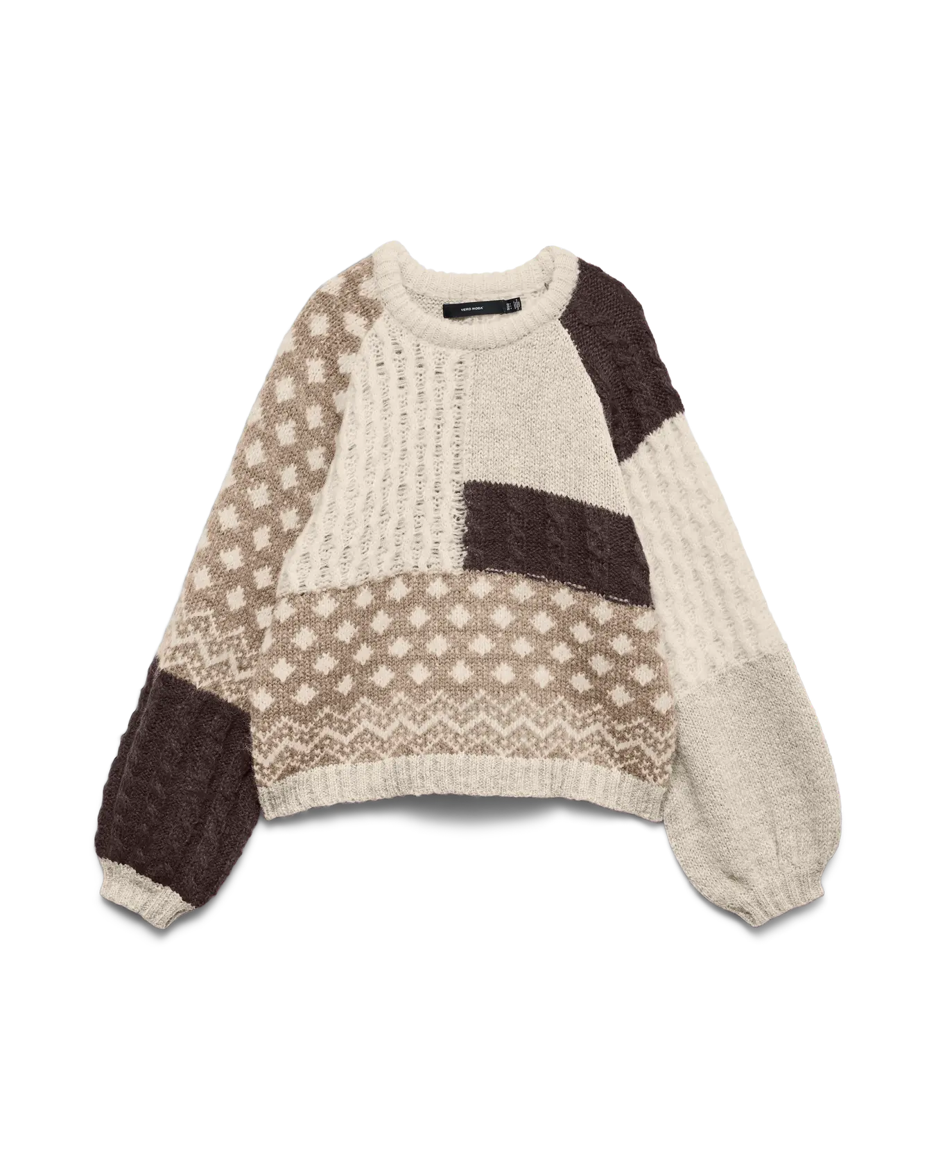 VM KRISTEN PRINTED SWEATER - CHOCOLATE