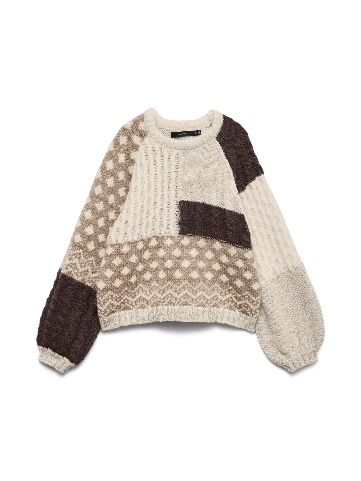 VM KRISTEN PRINTED SWEATER - CHOCOLATE