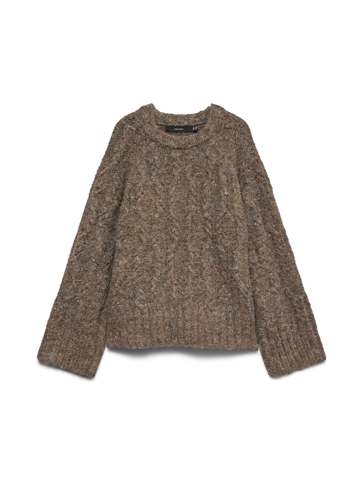 VM INGRID CABLE KNIT PULLOVER - COCOA BROWN