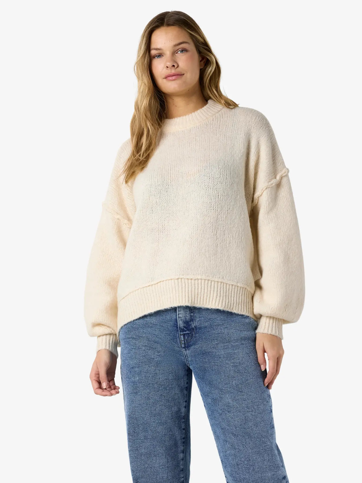 NM LUSIA O NECK KNIT PULLOVER - BIRCH