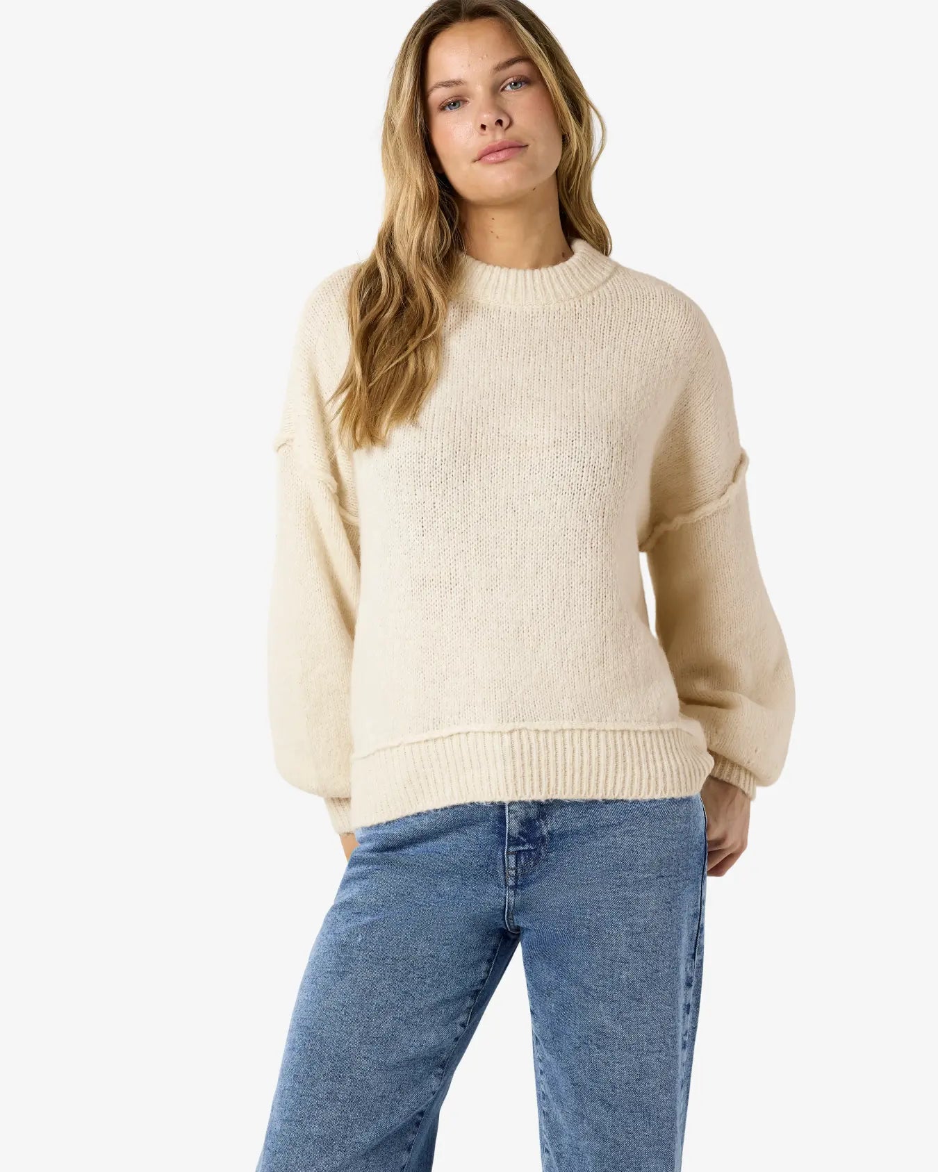 NM LUSIA O NECK KNIT PULLOVER - BIRCH