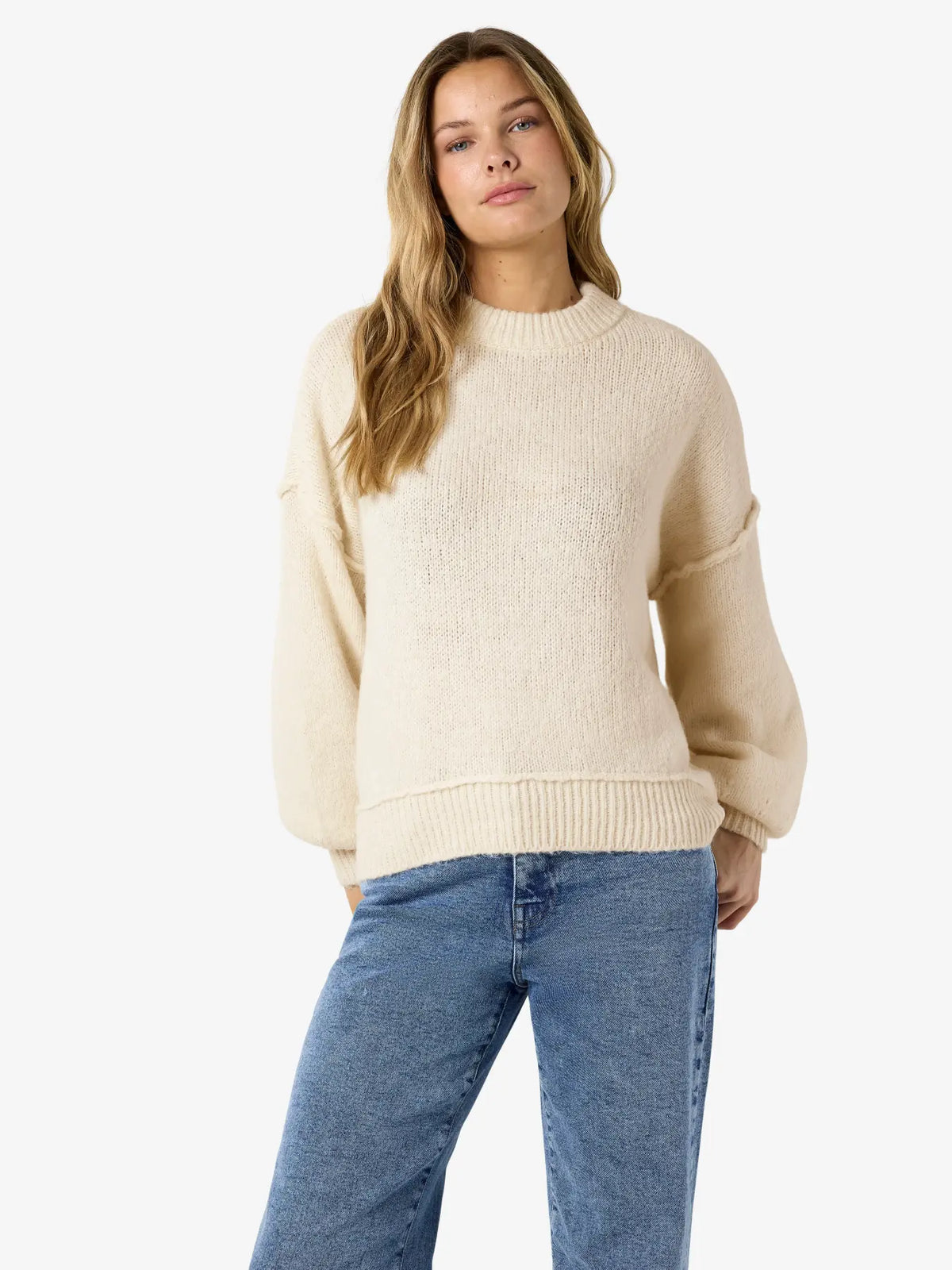 NM LUSIA O NECK KNIT PULLOVER - BIRCH