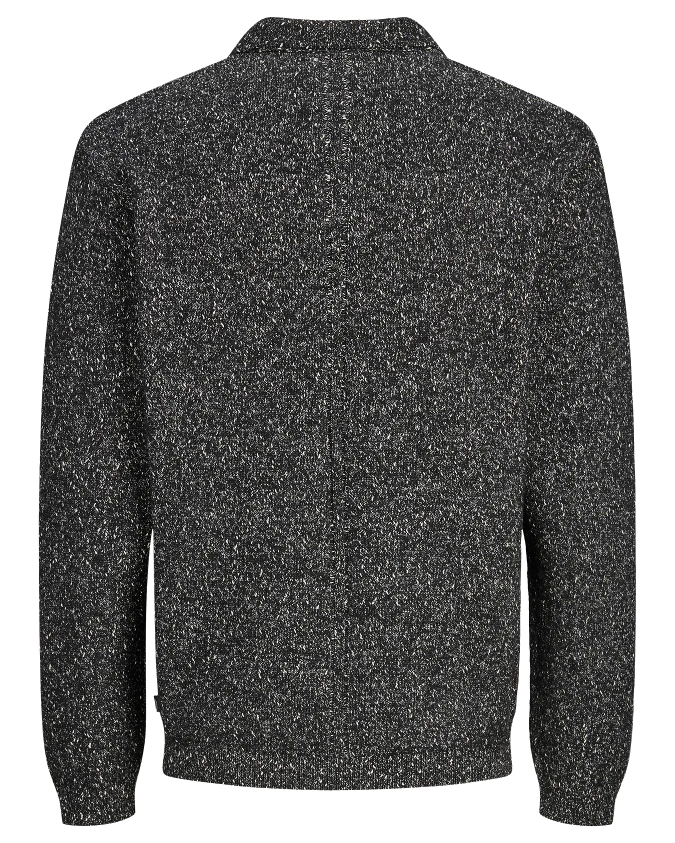 JJ TANNER KNIT SPLIT NECK SWEATER - BLACK MELANGE