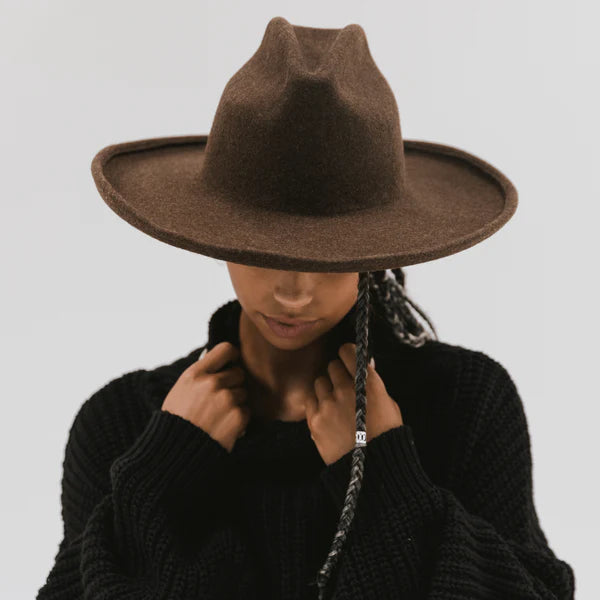 GIGI PIP JILLIAN PENCIL BRIM HAT - MIX BROWN