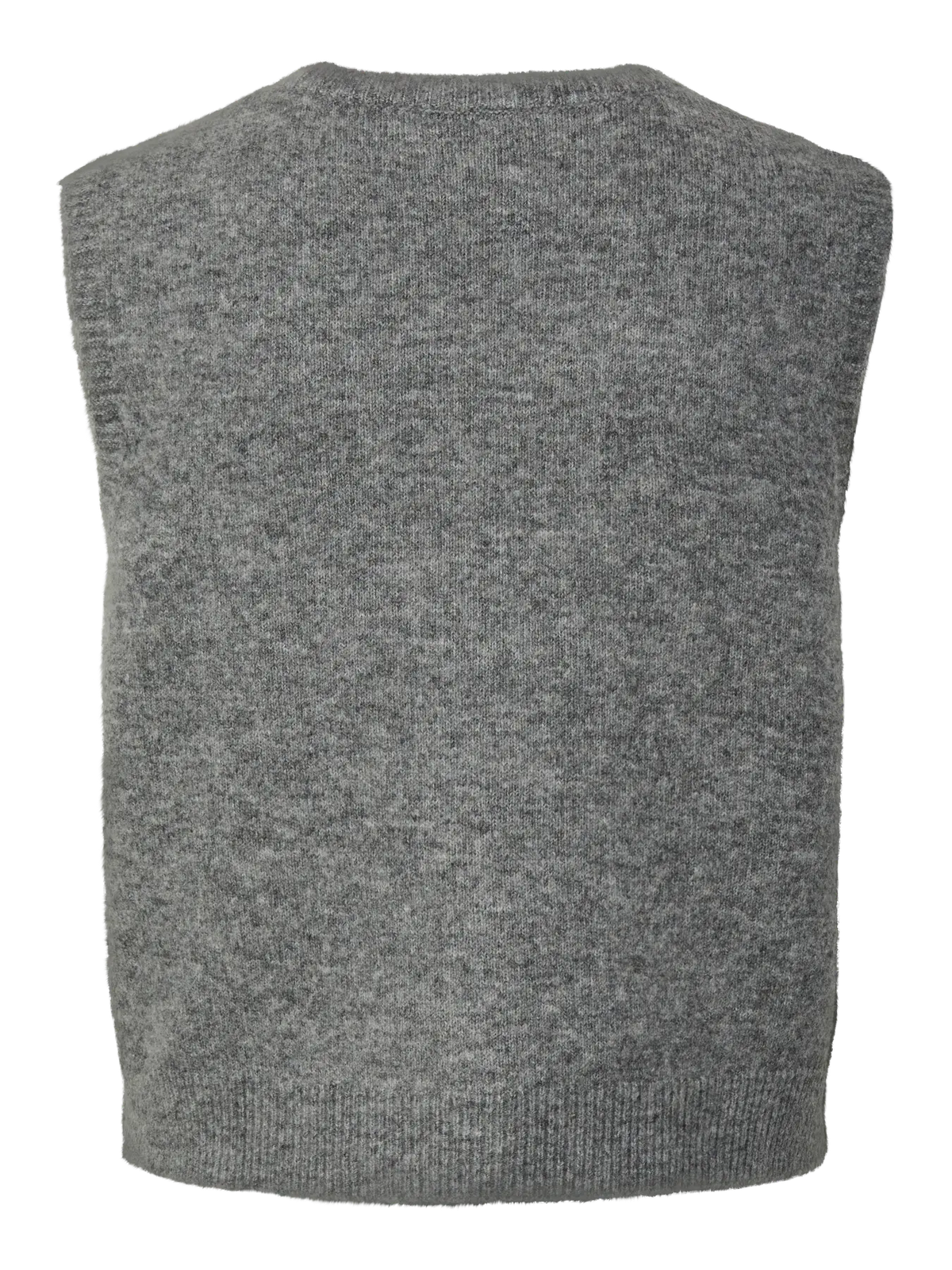 PIECES SALLY V NECK VEST - MEDIUM GREY MELANGE