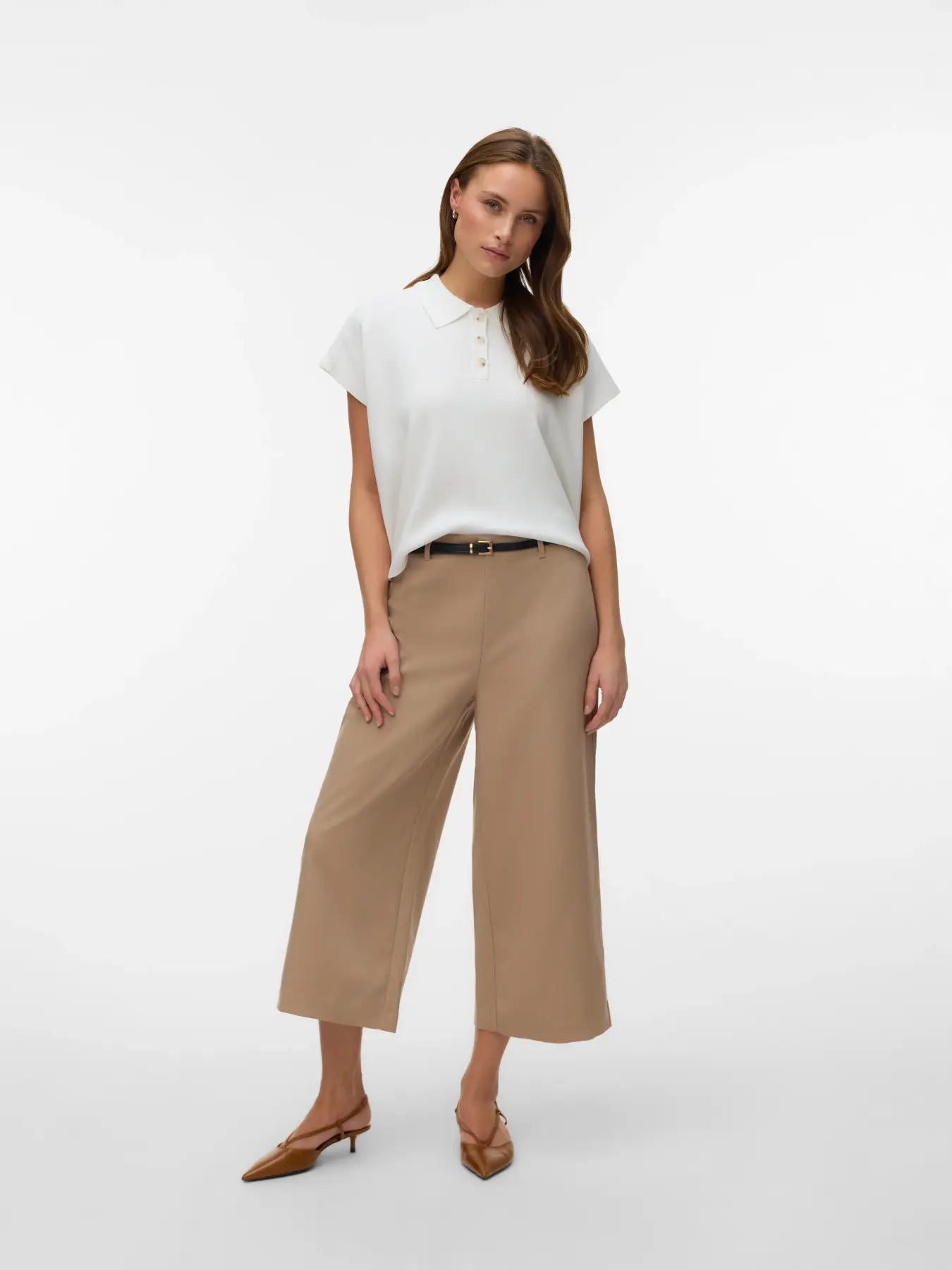 AWARE ALICE KNIT POLO - SNOW WHITE