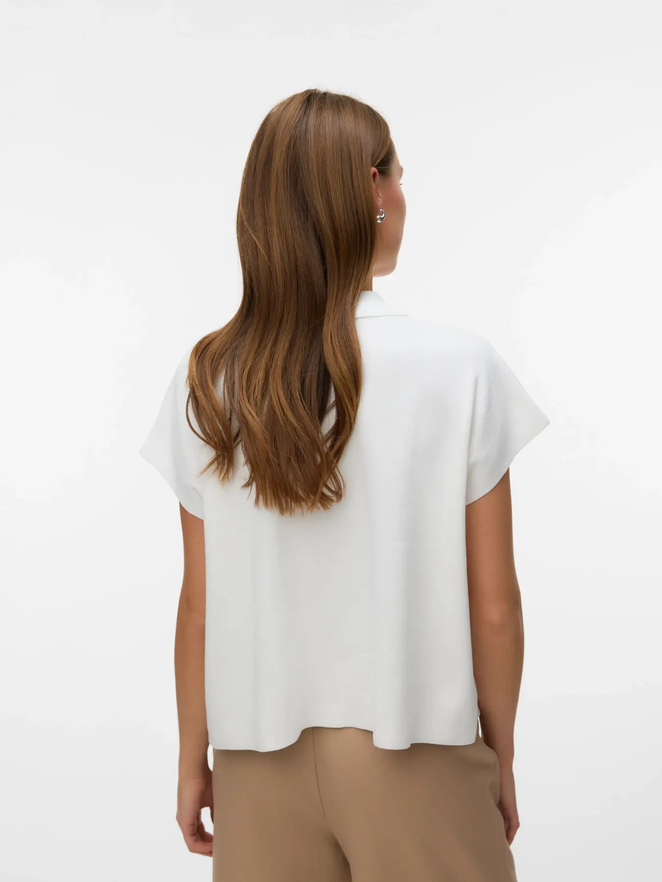 AWARE ALICE KNIT POLO - SNOW WHITE