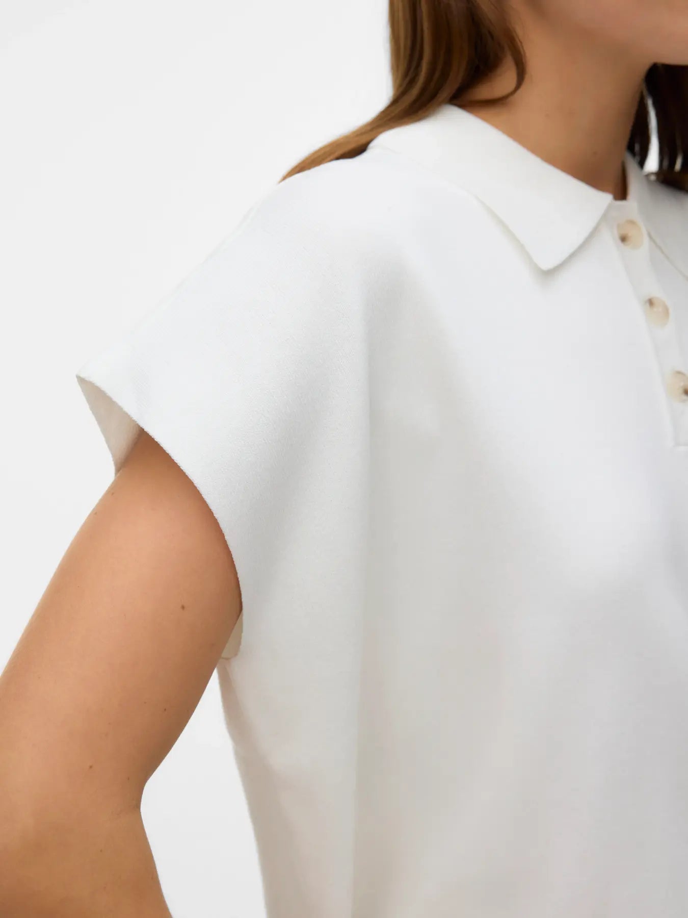 AWARE ALICE KNIT POLO - SNOW WHITE