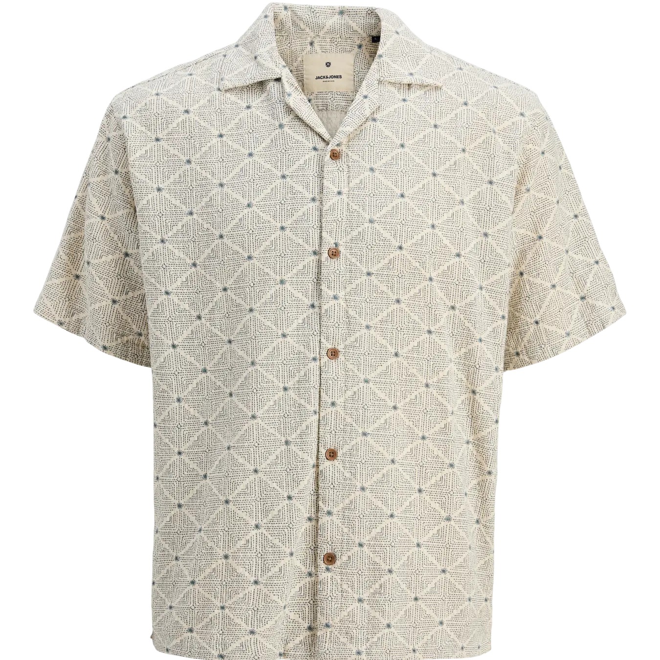 JJ BLUVINCENT PRINT RESORT SHIRT - GOBLIN BLUE