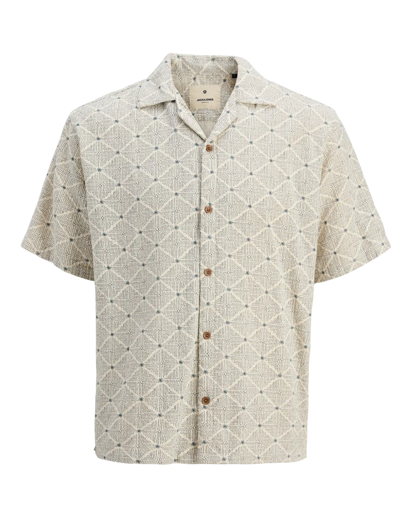 JJ BLUVINCENT PRINT RESORT SHIRT - GOBLIN BLUE