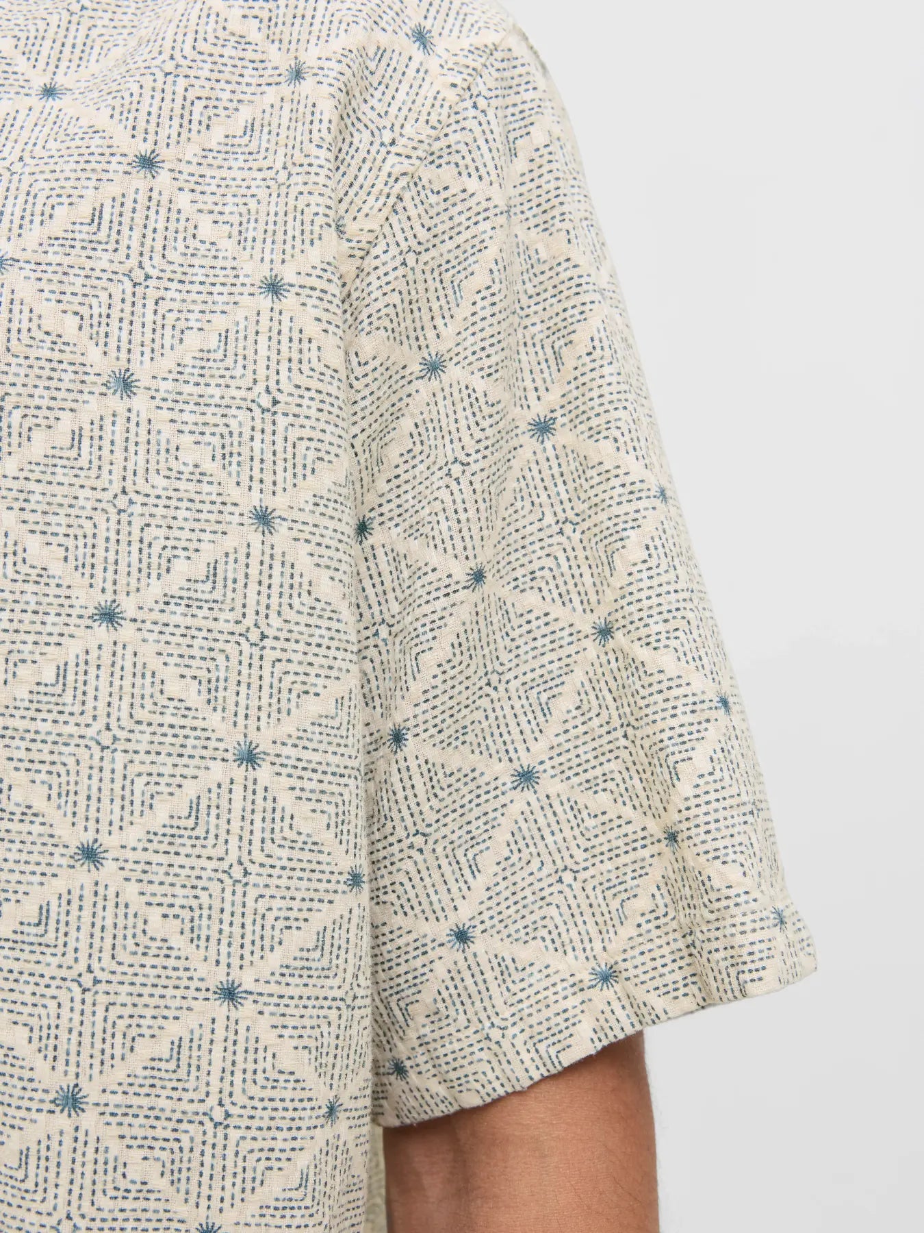 JJ BLUVINCENT PRINT RESORT SHIRT - GOBLIN BLUE