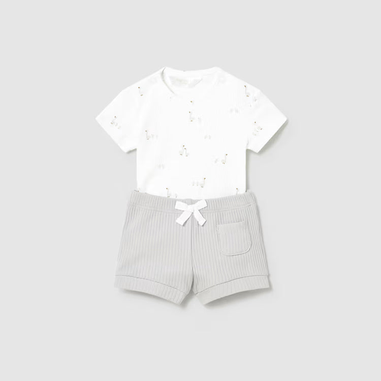 MAYORAL 2PC BLOOMER + BODYSUIT SET - SILVER