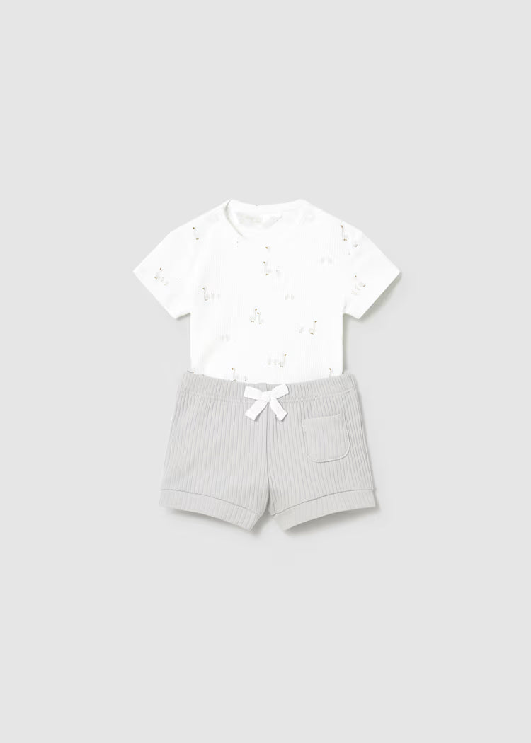 MAYORAL 2PC BLOOMER + BODYSUIT SET - SILVER