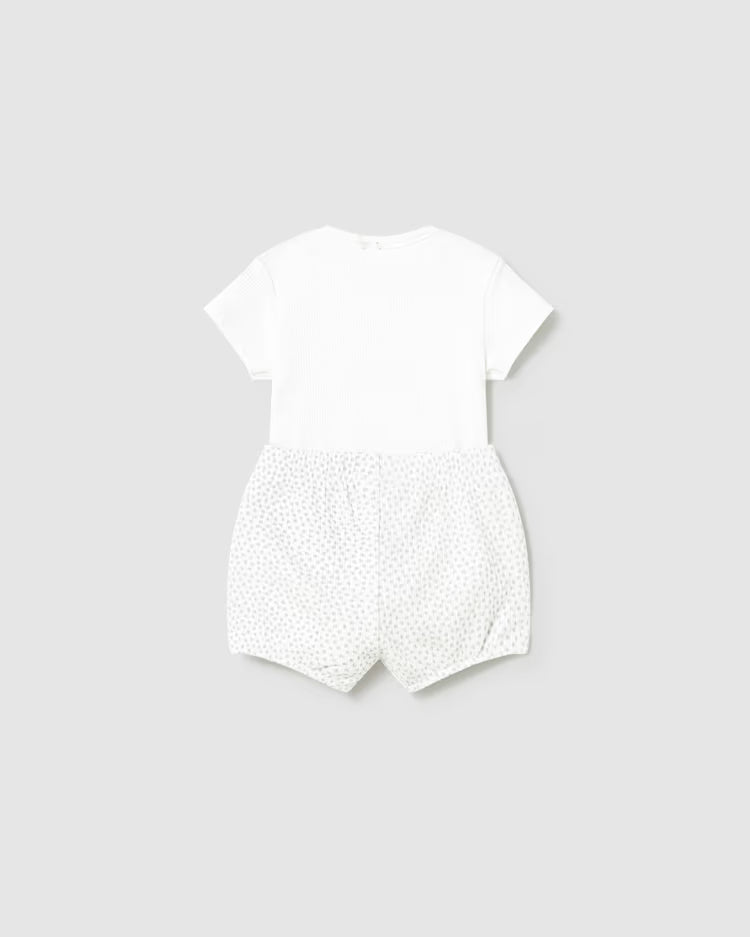 MAYORAL 2PC BLOOMER + BODYSUIT SET - SILVER