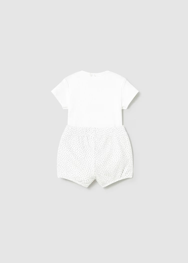 MAYORAL 2PC BLOOMER + BODYSUIT SET - SILVER