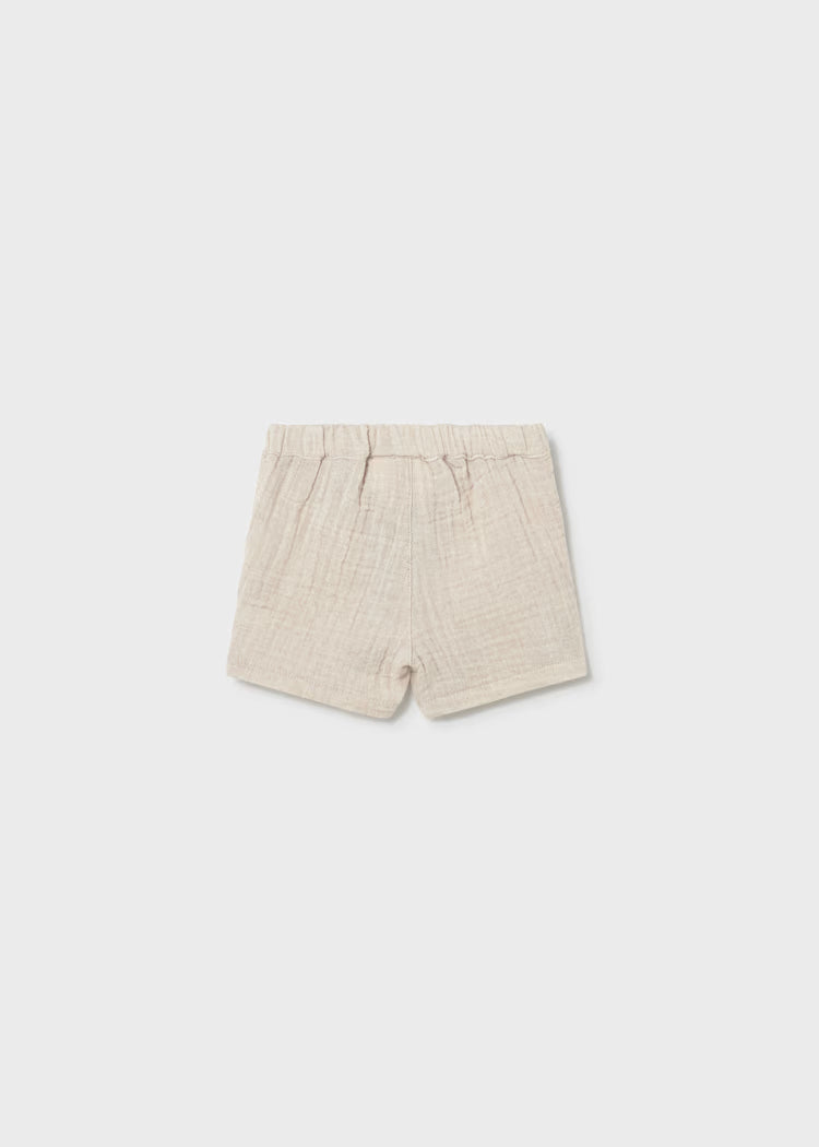 MAYORAL 3PC SHORTS + TOPS SET - WHEAT