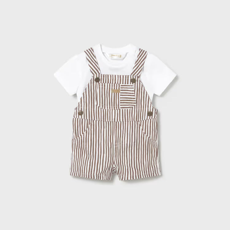 MAYORAL 2PC DUNGAREES SET - COCOA