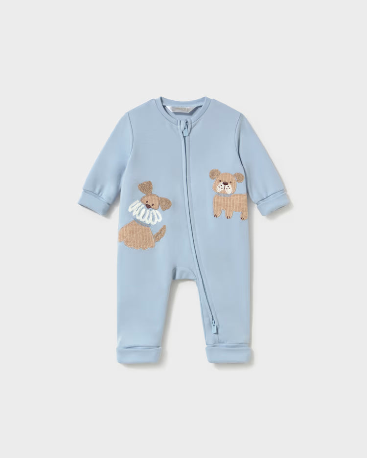 MAYORAL EMBROIDERED ONESIE - SKY BLUE