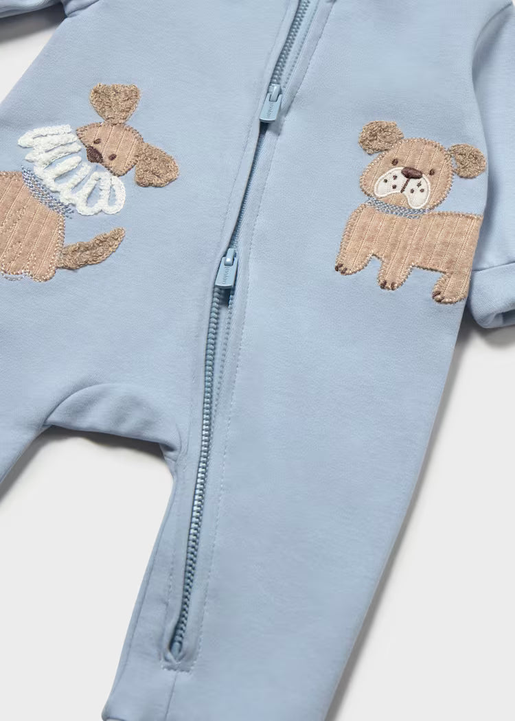 MAYORAL EMBROIDERED ONESIE - SKY BLUE