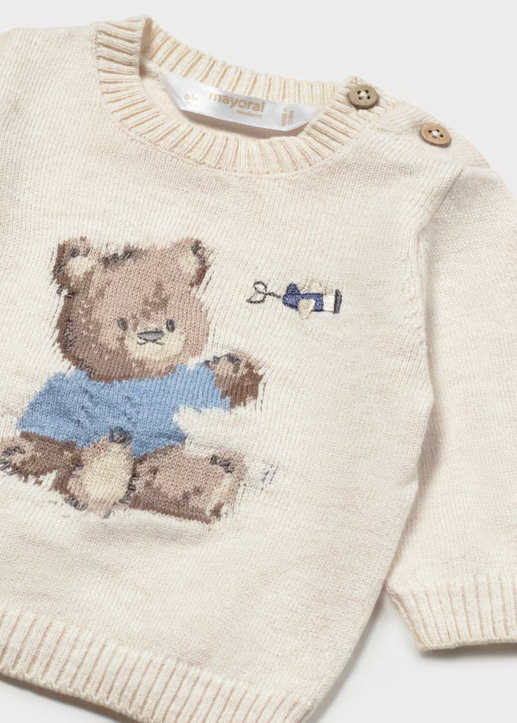 MAYORAL JACQUARD SWEATER - MILK