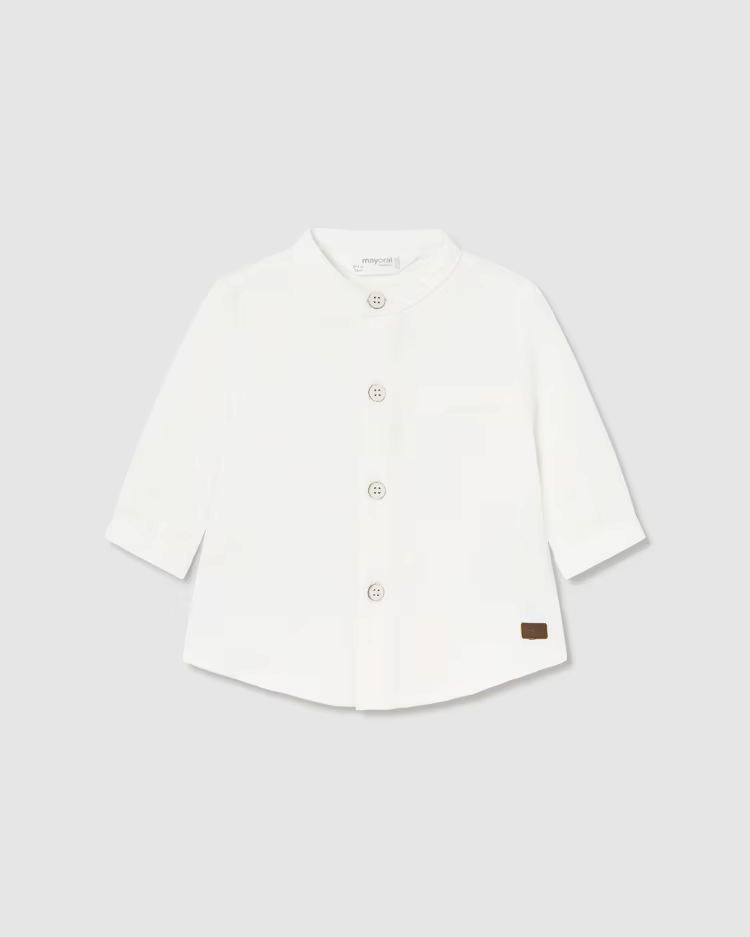 MAYORAL MANDARIN COLLAR SHIRT - NATURAL