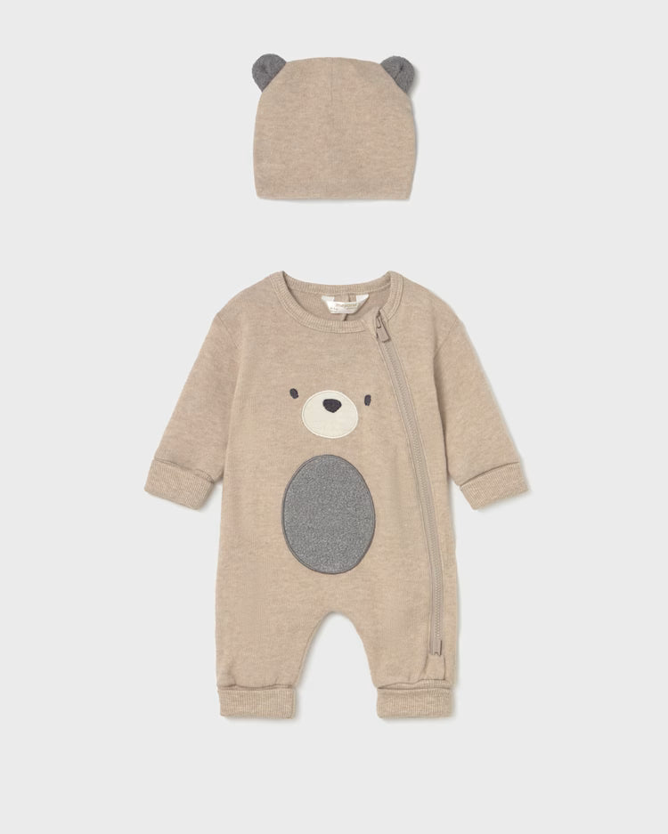 MAYORAL 2PC SLEEPER AND HAT SET - CEREAL HEATHER