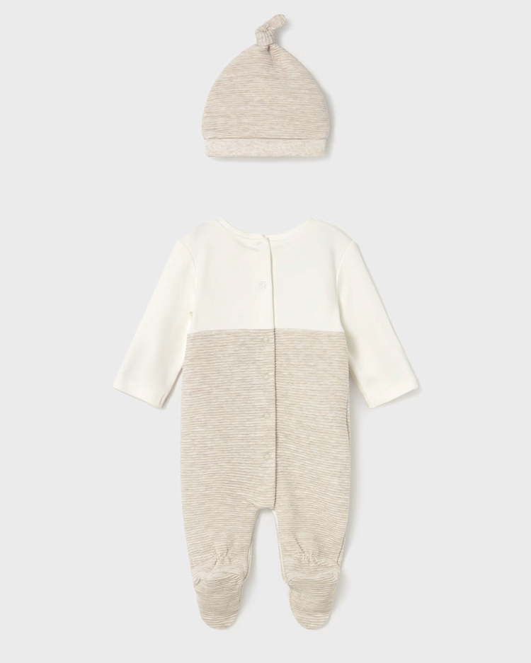 MAYORAL DUNGAREES WITH HAT - MILK