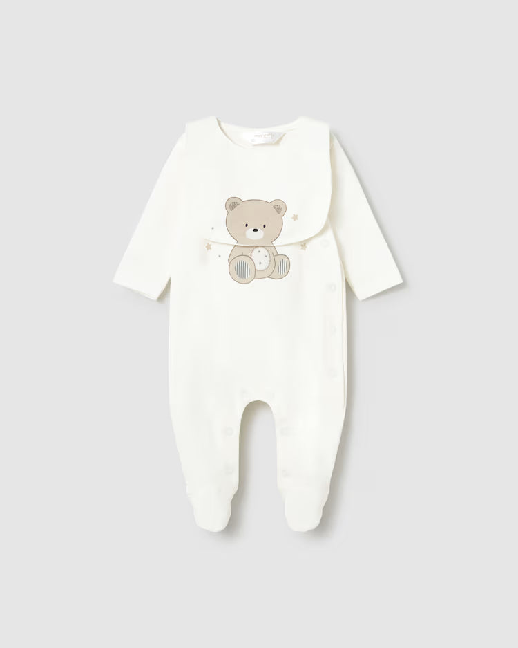 MAYORAL LONG SLEEPER W BIB - NATURAL