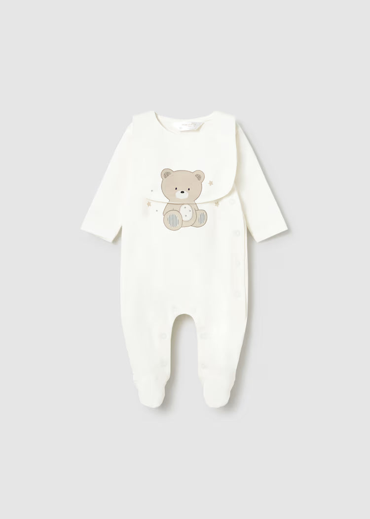 MAYORAL LONG SLEEPER W BIB - NATURAL
