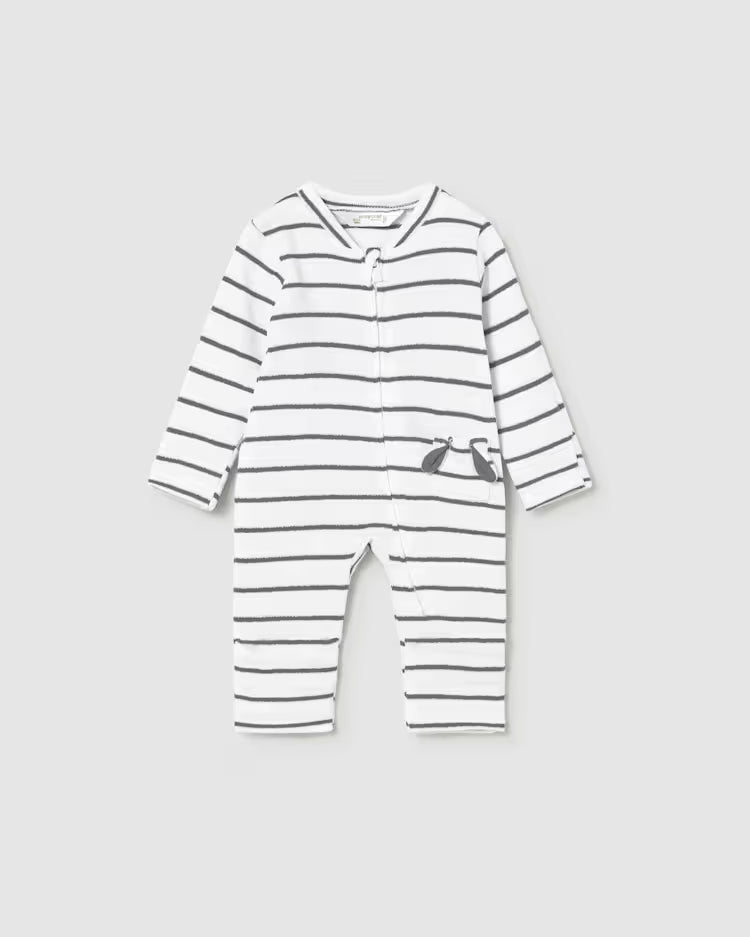 MAYORAL STRIPED SLEEPER - SLATE WHITE