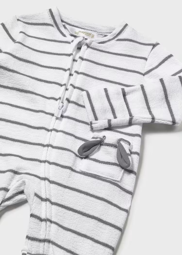 MAYORAL STRIPED SLEEPER - SLATE WHITE
