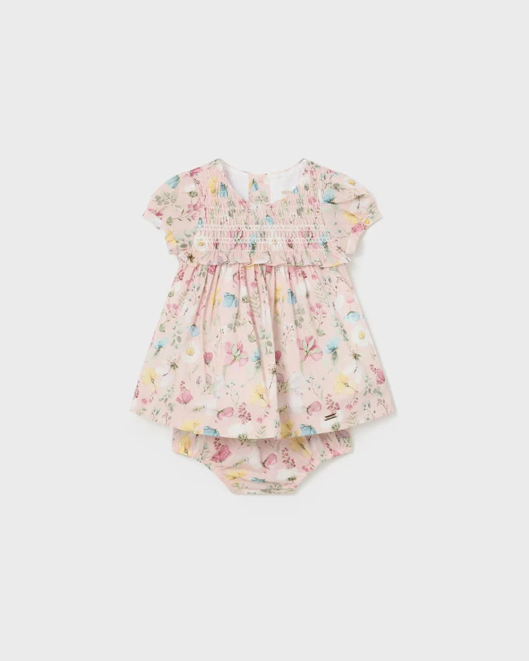 MAYORAL FLORAL DRESS W BLOOMER - PINK