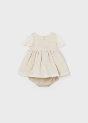 MAYORAL TULLE DRESS W BLOOMERS - NATURAL
