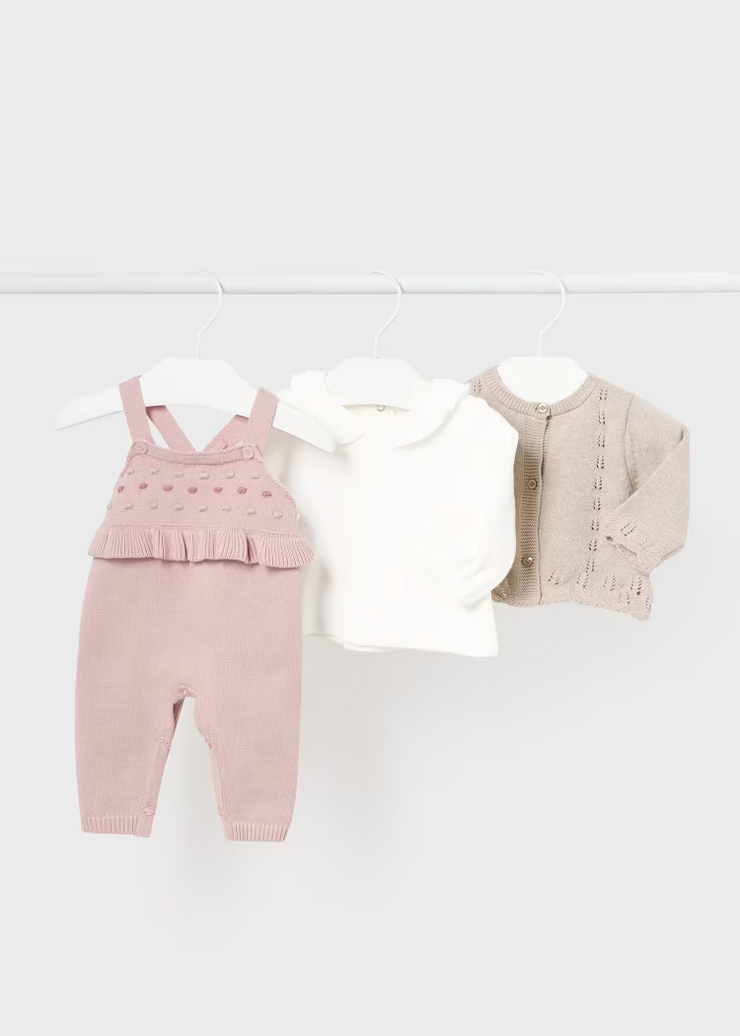 MAYORAL 3PC KNIT SET - SUGAR