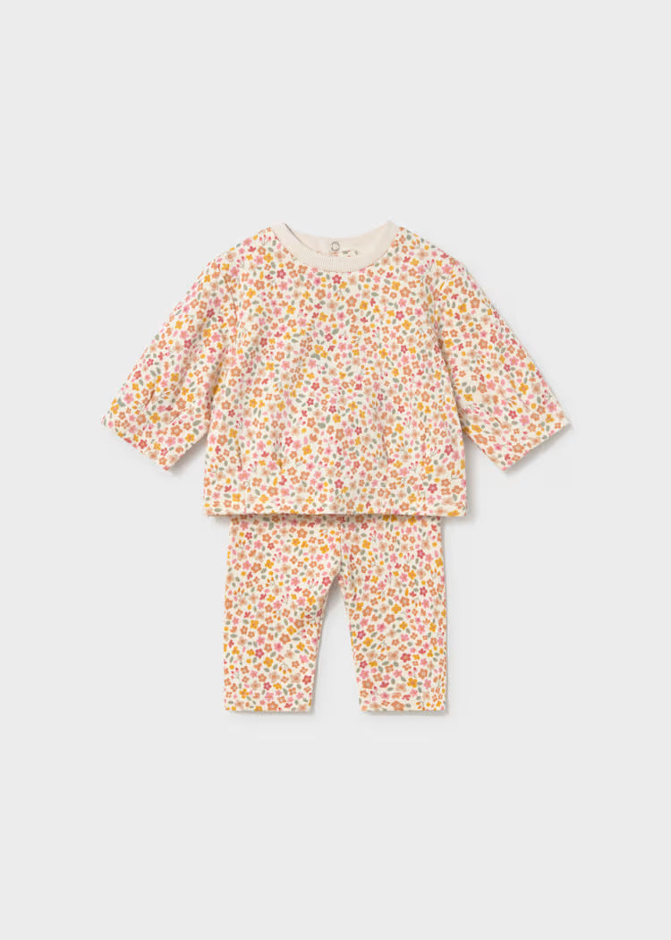 MAYORAL PRINTED 4PC LEGGING + PULLOVER SET - OAT HEATHER
