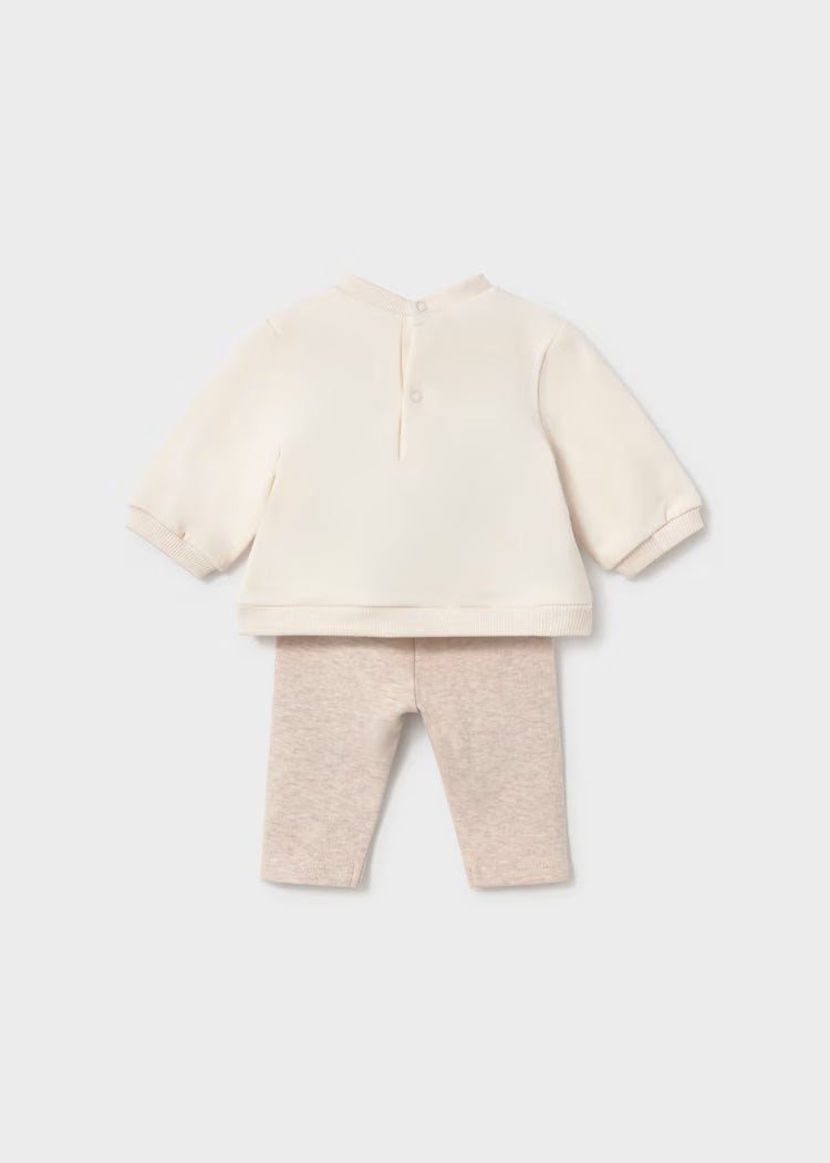 MAYORAL PRINTED 4PC LEGGING + PULLOVER SET - OAT HEATHER